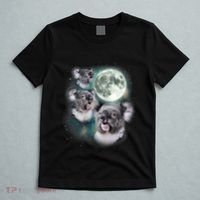 Three Koala Moon Cute Quirky Meme Howling Wildlife Koala T-Shirt thumb 5