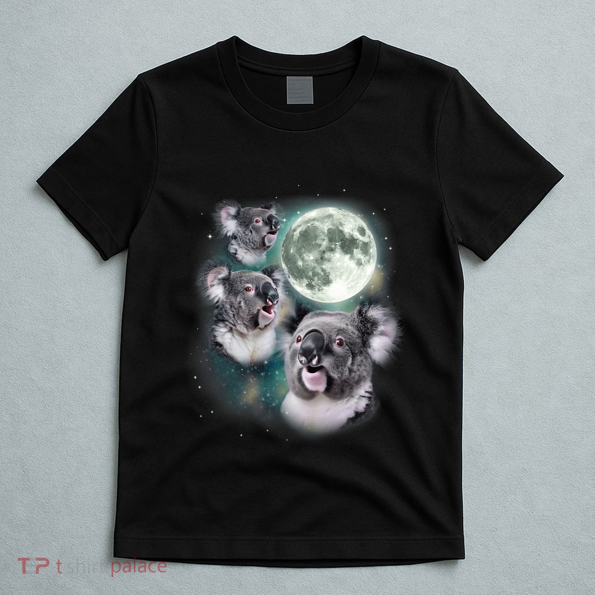 Three Koala Moon Cute Quirky Meme Howling Wildlife Koala T-Shirt