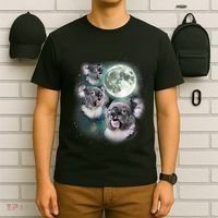 Three Koala Moon Cute Quirky Meme Howling Wildlife Koala T-Shirt thumb 6