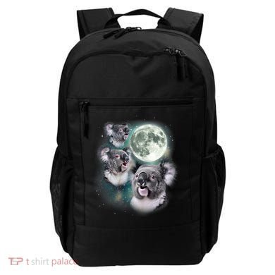 Three Koala Moon Cute Quirky Meme Howling Wildlife Koala Backpack