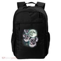 Three Koala Moon Cute Quirky Meme Howling Wildlife Koala Backpack thumb 0