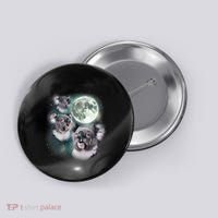 Three Koala Moon Cute Quirky Meme Howling Wildlife Koala Button thumb 0