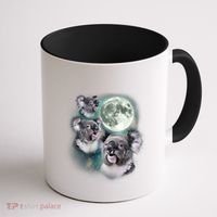 Three Koala Moon Cute Quirky Meme Howling Wildlife Koala Coffee Mug thumb 1