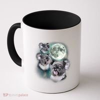 Three Koala Moon Cute Quirky Meme Howling Wildlife Koala Coffee Mug thumb 0