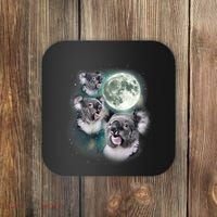 Three Koala Moon Cute Quirky Meme Howling Wildlife Koala Coaster thumb 0