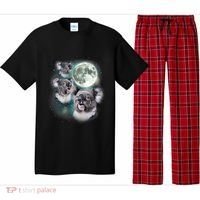 Three Koala Moon Cute Quirky Meme Howling Wildlife Koala Pajama Set thumb 0