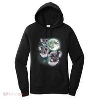 Three Koala Moon Cute Quirky Meme Howling Wildlife Koala Women's Hoodie thumb 0