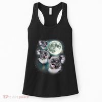 Three Koala Moon Cute Quirky Meme Howling Wildlife Koala Women's Tank Top thumb 0