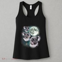 Three Koala Moon Cute Quirky Meme Howling Wildlife Koala Women's Tank Top thumb 3