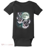Three Koala Moon Cute Quirky Meme Howling Wildlife Koala Baby Bodysuit thumb 0