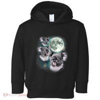 Three Koala Moon Cute Quirky Meme Howling Wildlife Koala Toddler Hoodie thumb 0