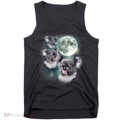 Three Koala Moon Cute Quirky Meme Howling Wildlife Koala Tank Top