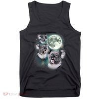 Three Koala Moon Cute Quirky Meme Howling Wildlife Koala Tank Top thumb 0