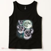Three Koala Moon Cute Quirky Meme Howling Wildlife Koala Tank Top thumb 2