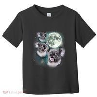 Three Koala Moon Cute Quirky Meme Howling Wildlife Koala Toddler T-Shirt thumb 0