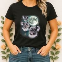 Three Koala Moon Cute Quirky Meme Howling Wildlife Koala Women's T-Shirt thumb 2