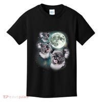 Three Koala Moon Cute Quirky Meme Howling Wildlife Koala Kids T-Shirt thumb 0