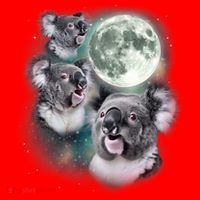 Three Koala Moon Cute Quirky Meme Howling Wildlife Koala Santa Hat thumb 1