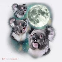 Three Koala Moon Cute Quirky Meme Howling Wildlife Koala Garment-Dyed Sweatshirt thumb 2