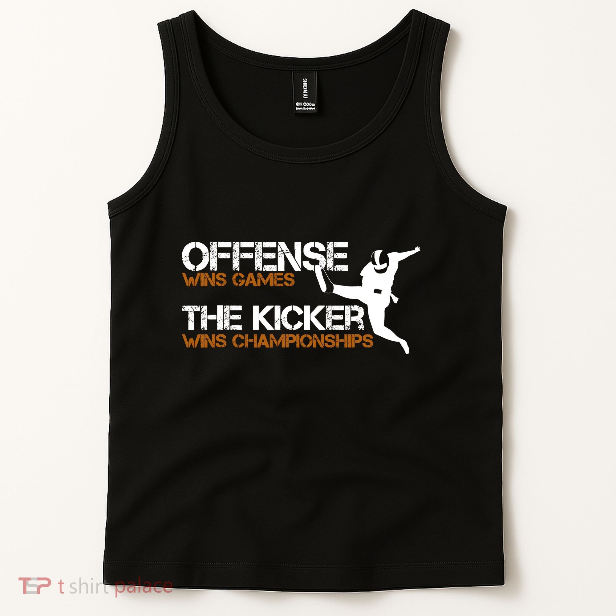 The Kicker Wins Championships Football Tank Top