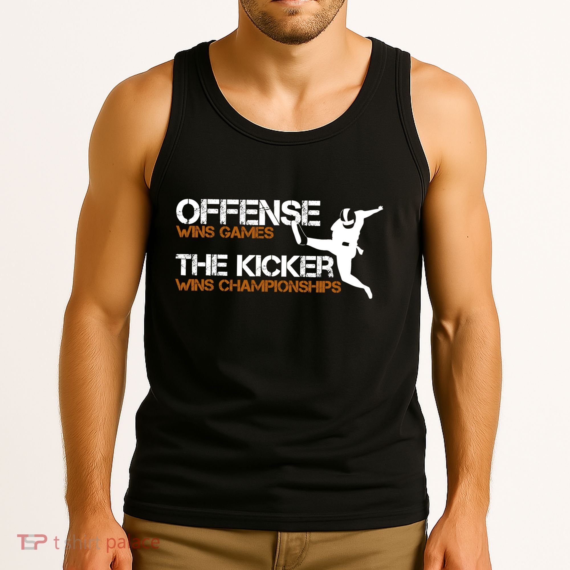 The Kicker Wins Championships Football Tank Top