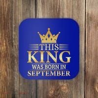 This King Was Born In September Birthday Celebration Gift Coaster thumb 0