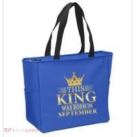 This King Was Born In September Birthday Celebration Gift Tote Bag thumb 2