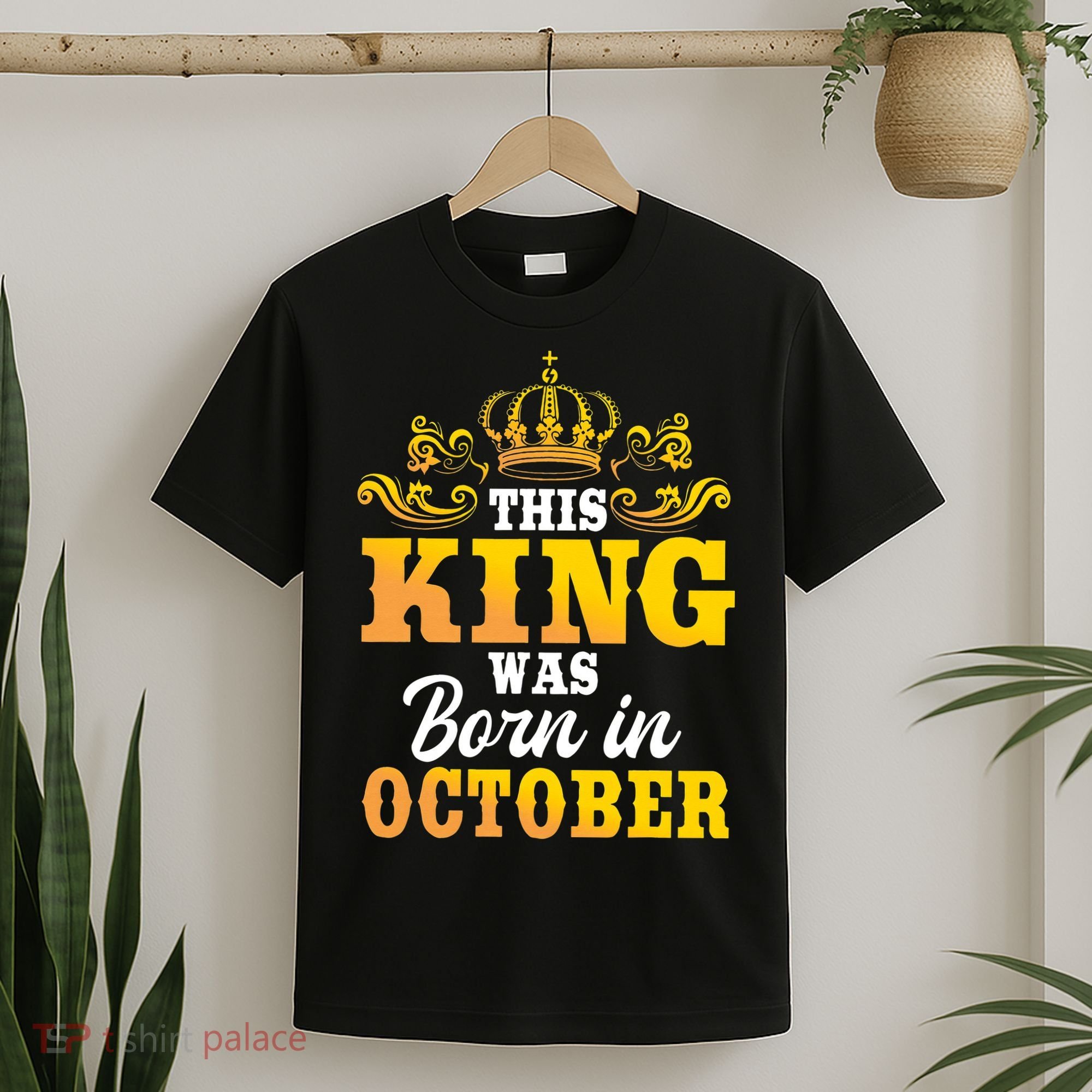 This King Was Born In October Birthday Party Celebration T-Shirt