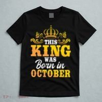 This King Was Born In October Birthday Party Celebration T-Shirt thumb 5