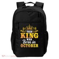 This King Was Born In October Birthday Party Celebration Backpack thumb 0