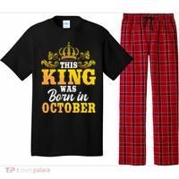 This King Was Born In October Birthday Party Celebration Pajama Set thumb 0