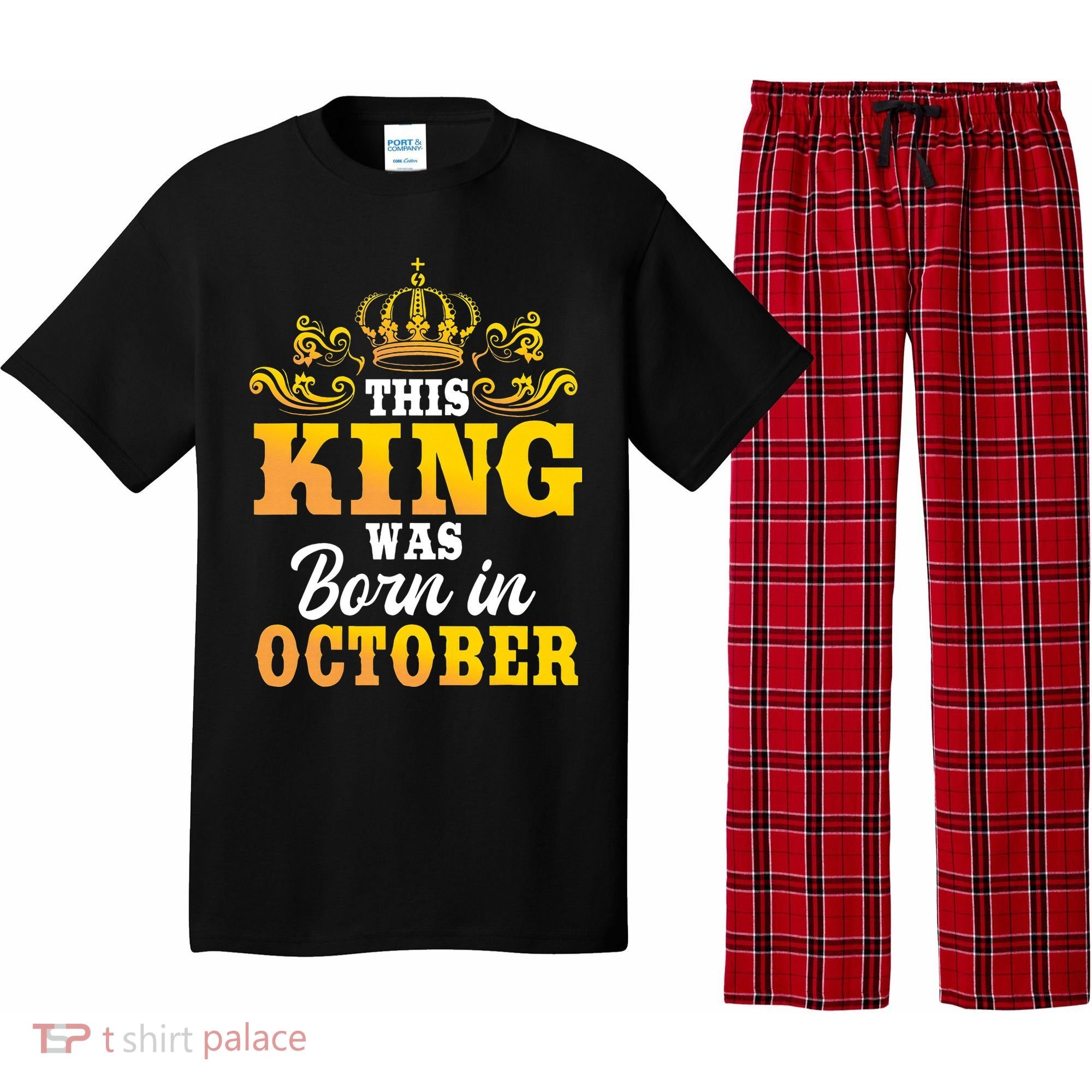 This King Was Born In October Birthday Party Celebration Pajama Set
