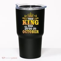 This King Was Born In October Birthday Party Celebration Tumbler thumb 0