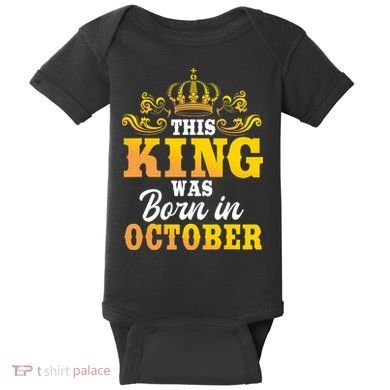This King Was Born In October Birthday Party Celebration Baby Bodysuit
