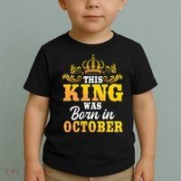 This King Was Born In October Birthday Party Celebration Toddler T-Shirt thumb 2