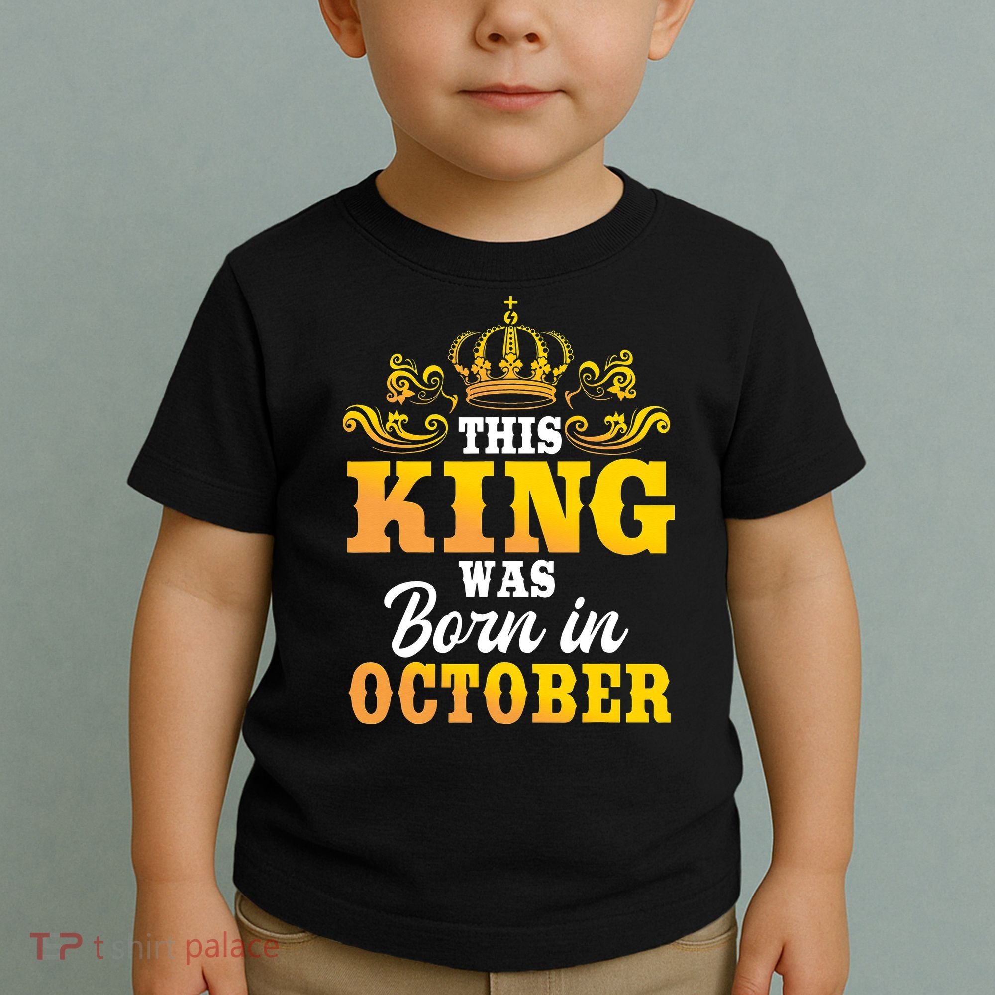 This King Was Born In October Birthday Party Celebration Toddler T-Shirt