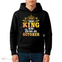 This King Was Born In October Birthday Party Celebration Kids Hoodie thumb 4