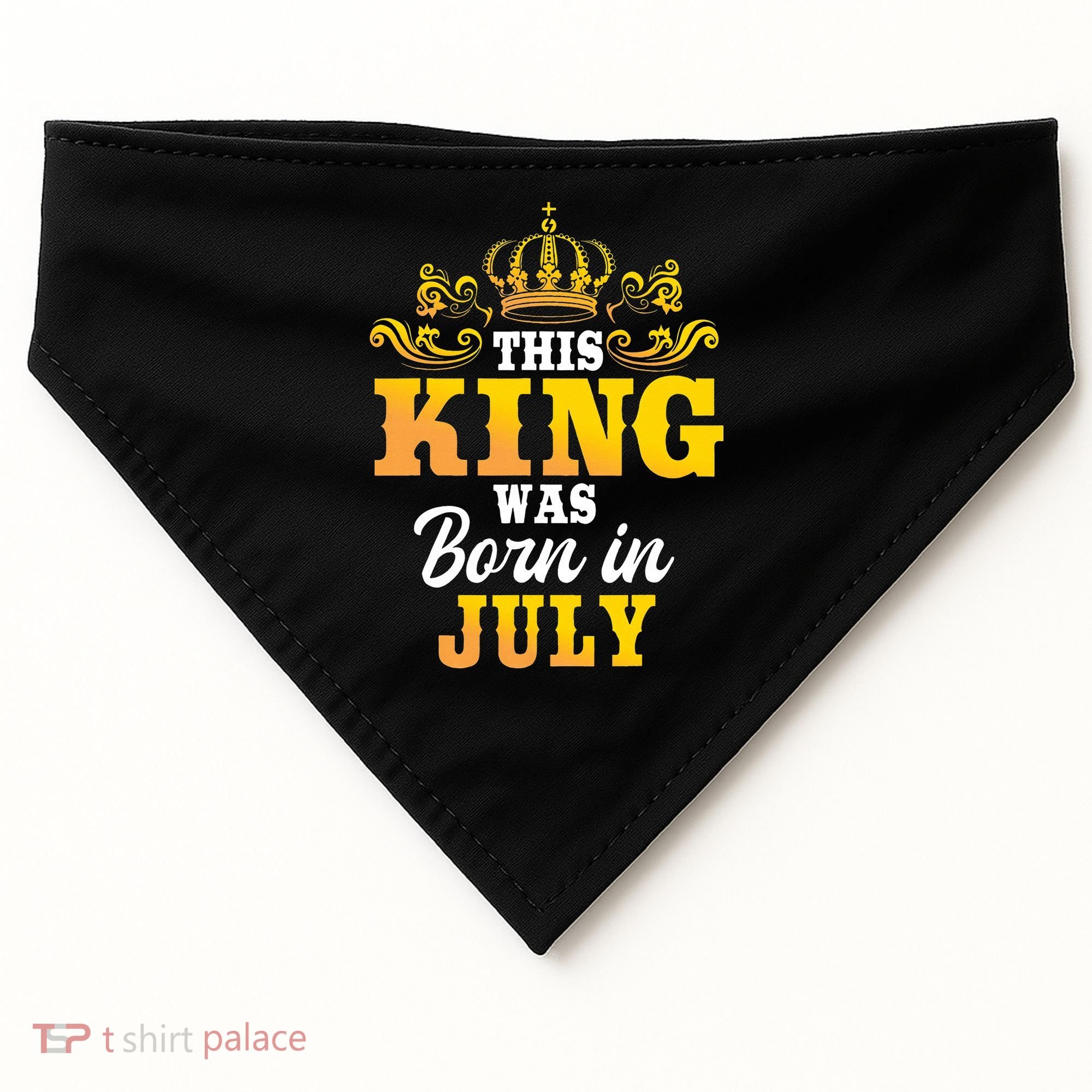 This King Was Born In July Birthday Party Celebration USA-Made Doggie Bandana