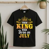 This King Was Born In July Birthday Party Celebration T-Shirt thumb 2