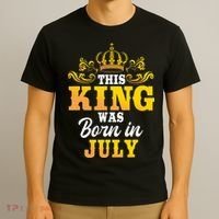 This King Was Born In July Birthday Party Celebration T-Shirt thumb 3