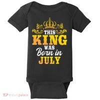This King Was Born In July Birthday Party Celebration Baby Bodysuit thumb 0
