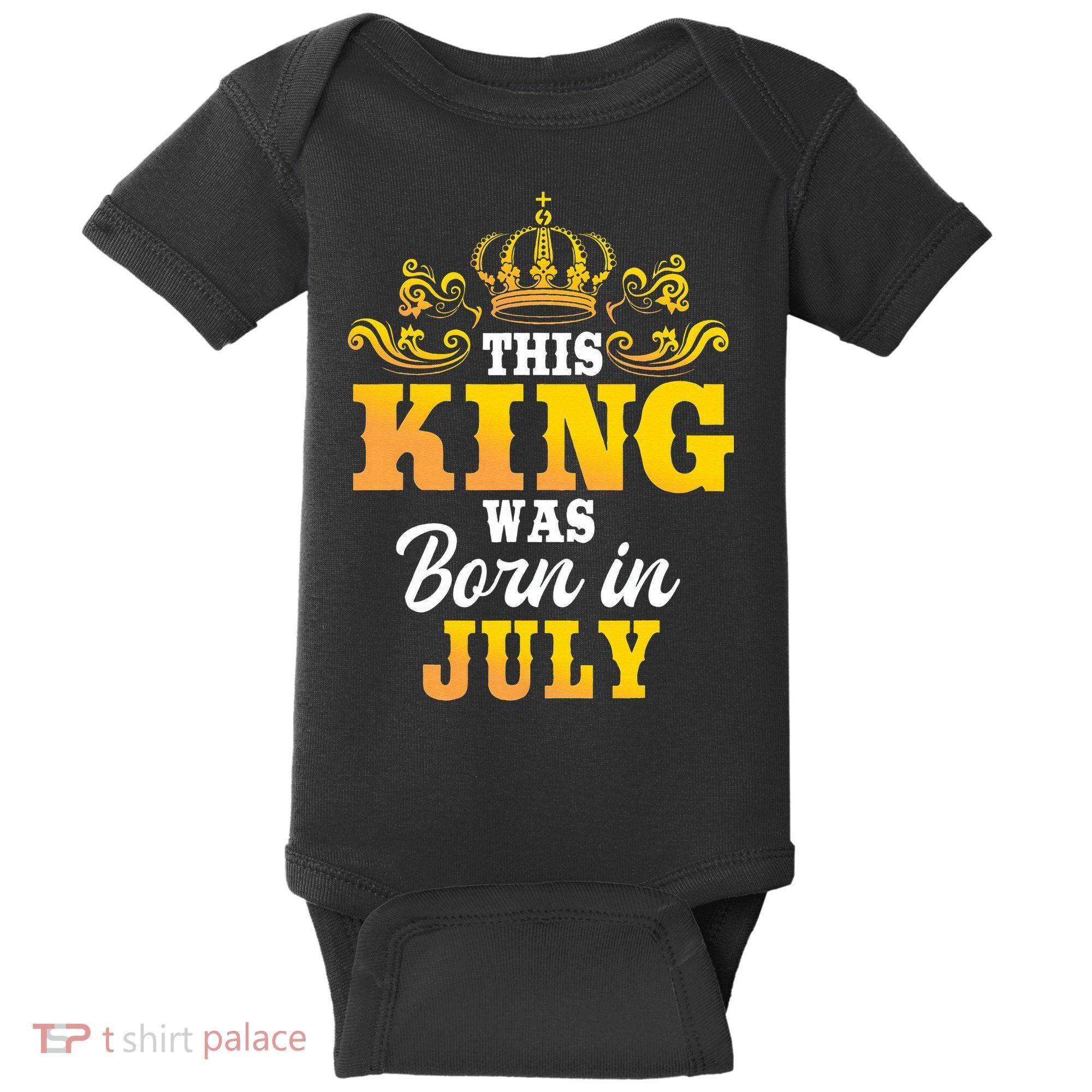 This King Was Born In July Birthday Party Celebration Baby Bodysuit
