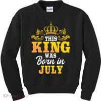 This King Was Born In July Birthday Party Celebration Kids Sweatshirt thumb 0