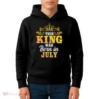 This King Was Born In July Birthday Party Celebration Kids Hoodie thumb 4
