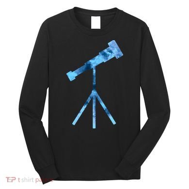 Telescope Lover Astronomy Eclipse Astronomer Stars Galaxy Long Sleeve Shirt