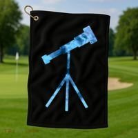 Telescope Lover Astronomy Eclipse Astronomer Stars Galaxy Golf Towel thumb 1
