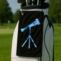 Telescope Lover Astronomy Eclipse Astronomer Stars Galaxy Golf Towel thumb 2