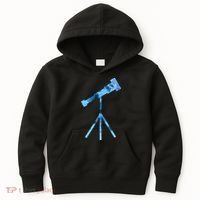 Telescope Lover Astronomy Eclipse Astronomer Stars Galaxy Kids Hoodie thumb 0