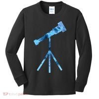 Telescope Lover Astronomy Eclipse Astronomer Stars Galaxy Kids Long Sleeve Shirt thumb 0