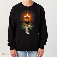 The Lion And The Lamb Water Reflection Jesus Christian Women's Sweatshirt thumb 0